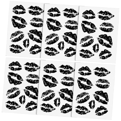 PartyKindom 6 Blätter Klebetattoo Aufkleber Wasserdichte Temporäre Tattoos für Erwachsene Einzigartige Designs für Partys und Besondere Anlässe Hautfreundlich und Einfach Anzuwenden von PartyKindom