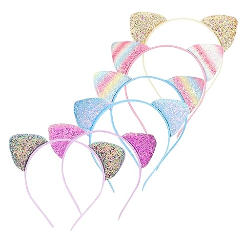 PartyKindom 6 Stck Teiliges Glitzernder Katzenohren Haarreifen Candy Farben Süßes Mädchen Stirnband mit Pailletten Modisches Kopfbedeckung Accessoire für Kostüm Themen und Cosplay Partys PartyKindom 6 Stck Teiliges Glitzernder Katzenohren Haarreifen Candy Farben Süßes Mädchen Stirnband mit Pailletten Modisches Kopfbedeckung Accessoire für Kostüm Themen und Cosplay Partys von PartyKindom