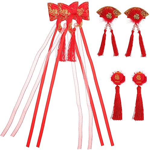 PartyKindom 6 Stücke Kinder Haarspangen im Chinesischen Stil mit Quasten Retro Haarspangen für Neujahrsfest Frühlingsfest Leicht und Kompakt Haaraccessoires für Mädchen von PartyKindom
