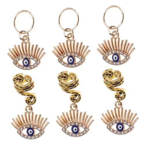 PartyKindom 6 Stück Haarschmuck Schlangenform mit Emaille Evil Eye Anhänger Vielseitige Haarringe für Zöpfe und Dreadlocks Modische Haaraccessoires Damen PartyKindom 6 Stück Haarschmuck Schlangenform mit Emaille Evil Eye Anhänger Vielseitige Haarringe für Zöpfe und Dreadlocks Modische Haaraccessoires Damen von PartyKindom