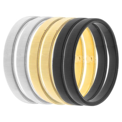 PartyKindom 6 Stück Herren Metall Sleeve Garters Elastische Shirt Ärmelhalter Armbänder in Schwarz Gold Silber Langlebig Modisch für Hemdärmel Fixierung und Stil von PartyKindom
