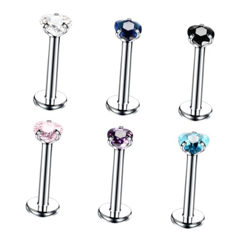 PartyKindom 6 Stück Nasenring Teilig Herzform Zirkonia Piercing Schmuck Langlebig Modisch für Damen und Herren als von PartyKindom