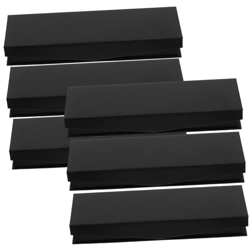 PartyKindom 6 Stück Schwarze Stiftebox mit Fächern Klappbarer Stifthalter Langlebige Aufbewahrung für Stifte und Schreibwaren Modische Geschenkbox für Büro Schule und Zuhause von PartyKindom