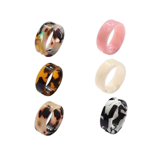 PartyKindom 6 Stück Teiliges Ethno Fingerringe für Damen und Herren Eleganter Hautfreundlicher Schmuck aus Sicherem Material Vielseitig Einsetzbar für Alltag Party und Kostümdekoration von PartyKindom