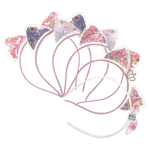 PartyKindom 6 Stück Teiliges Katzenohren Haarreif mit Glitzer Bequemes Stirnband für Mädchen Originelles Party haaraccessoire Passend für Modisch und Langlebig von PartyKindom