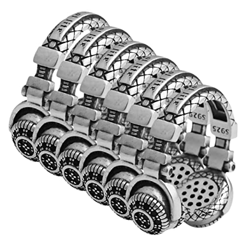 PartyKindom 6 Stück Teiliges Kopfhörer Form Ringe für Damen Herren Punk Style Alloy Ringe Verstellbar Modisch und Vielseitig Accessoire für Alltag und Besondere Anlässe von PartyKindom