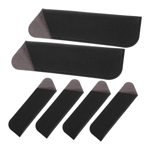 PartyKindom 6 Stück Teiliges PU Leder Stiftemäppchen Tragbare Kratzfeste Stifthülle Eleganter Pen Pouch für Büro Zuhause und Unterwegs Praktischer Stift Organizer Schwarz von PartyKindom