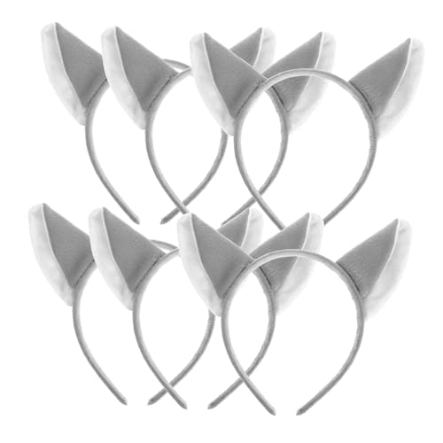 PartyKindom 6 Stück Teiliges Plüsch Tier Haarreifen mit Wolfsohren Buntes Langlebiges Material Sicher und Geruchsfrei für Cosplay Fasching Halloween und Geburtstagsfeiern von PartyKindom