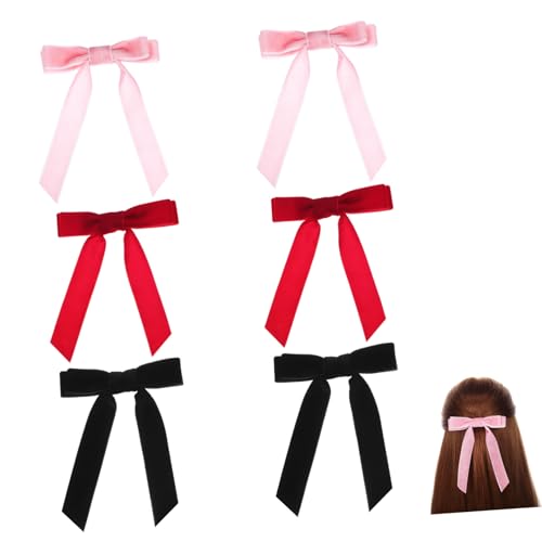 PartyKindom 6 Stück Teiliges Samtiger Haarspangen mit Eleganten Schleifen Vielseitige Haarschmuck Accessoires für Frauen und Mädchen Einfache Anwendung Farblich Abgestimmt für Stilvolle von PartyKindom