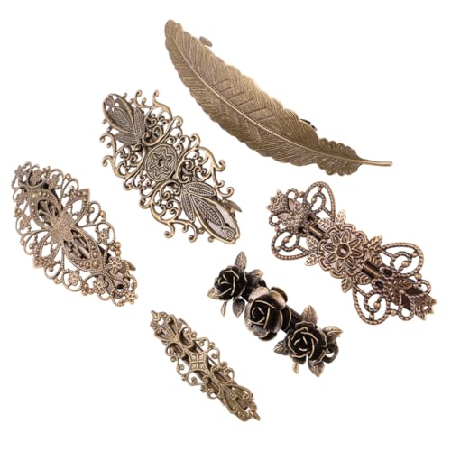 PartyKindom 6 Stück Teiliges Vintage Haarklammern aus Kupfer Europäischer Stil Langlebige Haarklammer Damen und Mädchen Feine Verarbeitung Vielseitiges Haarstyling-zubehör für Hochzeit Party von PartyKindom