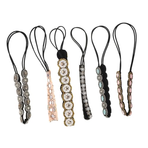 PartyKindom 6 Stück Teiliges Vintage Perlen Haarband mit Funkelnden Strasssteinen Eleganter Haarschmuck für Damen und Blumenmädchen Einzigartiges Robustes Stirnband für Hochzeit und Festliche von PartyKindom