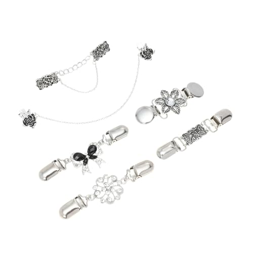 PartyKindom 6 Stück Teiliges Vintage Sweater Clips Retro Cardigan Verschlüsse Vielseitige Schal und Kragenhalter Dekorative Broschen für Pullover Weste Bluse Stilvolle Kleidungsfixierung von PartyKindom