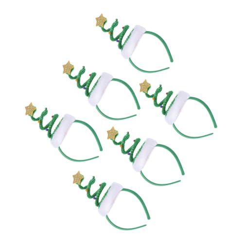 PartyKindom 6 Stück Teiliges Weihnachts Haarreif für Lustiger Federspiralen Kopfschmuck mit Weihnachtsbaum Design Leichter Einstellbarer Haarschmuck für Weihnachtsfeier und Karneval Festlich von PartyKindom