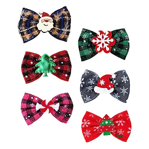 PartyKindom 6 Stück Teiliges Weihnachts Haarschmuck für Mädchen Rote Glitzer Schleifen Haarspangen Weiche Haarnadeln für Neugeborene Langlebig und Bequem für Weihnachtsfeier und Alltag von PartyKindom