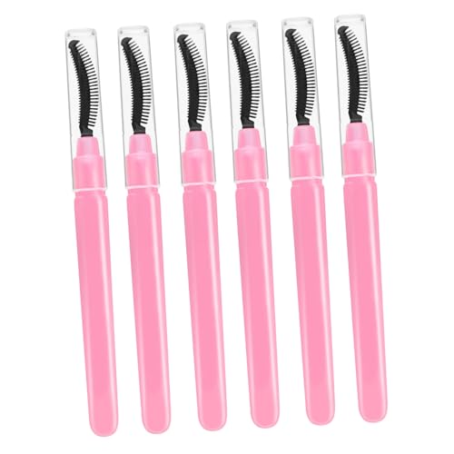 PartyKindom 6 Stück Teiliges Wimpernbürsten aus Weichem Silikon Multifunktionale Mascara Applikatoren mit Schutzkappe Leicht und Tragbar für Präzises Augen Make Up und Wimpernreinigung von PartyKindom