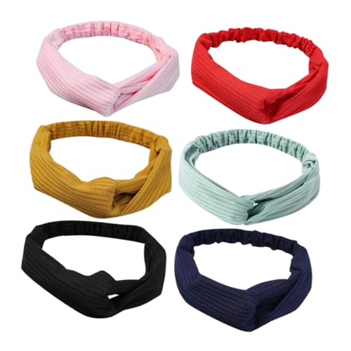 PartyKindom 6 Stück Teiliges Yoga Stirnband Elastisch Atmungsaktiv Rutschfest Sport Kopfband für Damen Herren Geeignet für Fitness Laufen Basketball mit Dekorativem Design von PartyKindom