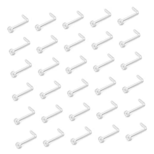 PartyKindom 60 Stück Medizinische Unsichtbare Nasenringe S Form Gebogen Gerade Form für Damen und Herren für Täglichen Gebrauch von PartyKindom