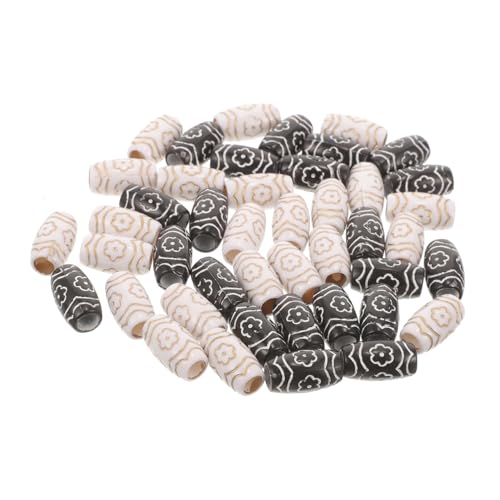 PartyKindom 60stücke Haar Dekorationsperlen Große Loch Kunststoff Zierperlen Für Haarzubehör Weiße Und Schwarze Perlen Zum Flechten Und Stylen Von Haaren von PartyKindom