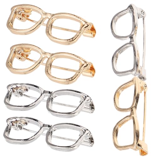 PartyKindom 6Stücke Teiliges Metallbroschen Kreative Brille Design Anstecker für Frauen Modeaccessoires für Kleidung Schals Taschen von PartyKindom