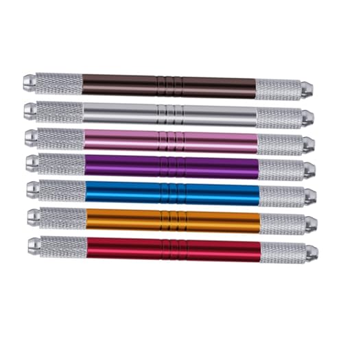 PartyKindom 7 Stück Teiliges Microblading Augenbrauen Tattoo Doppelseitige Metallstifte Professionelle Rutschfeste Handstick pens Tragbar für Beauty Studios und Künstler Langlebig und Präzise von PartyKindom