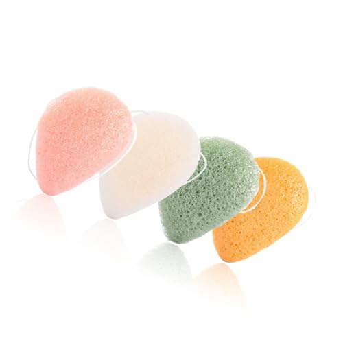 PartyKindom 7 Stück Teiliges Natürlicher Gesichtsschwämme aus Veganer Biologisch Abbaubarer Sanftes Peeling und Make up Entferner Wiederverwendbar für Tägliche Gesichtsreinigung und von PartyKindom