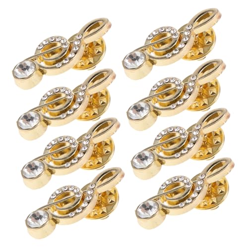PartyKindom 8 Stück Teiliges Broschen Musiknoten mit Strass Künstlerisches Design Koreanische Mode Einfach zu Befestigen Anstecknadeln für Anzüge Kragen Revers Passende Schmuck-accessoires für von PartyKindom