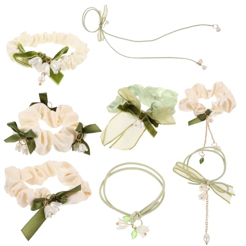 PartyKindom 8 Stück Teiliges Elastische Haarbänder mit Hoher Dehnbarkeit Langlebige Haargummis für Mädchen Vielseitige Scrunchies für Frisuren und Stylische Armbänder von PartyKindom