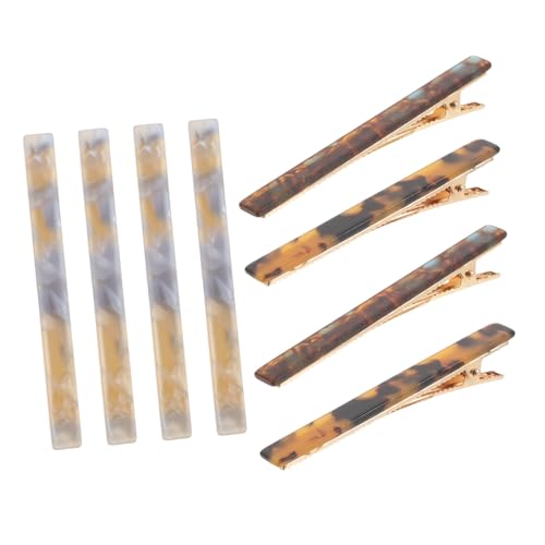 PartyKindom 8stücke Flache Haarspangen Für Damen Aus Acetat Rutschfeste Spangen Im Retro-schildpatt-look Accessoires Für Büro Schule Und Freizeit Große Haarspangen Zum Stylen von PartyKindom