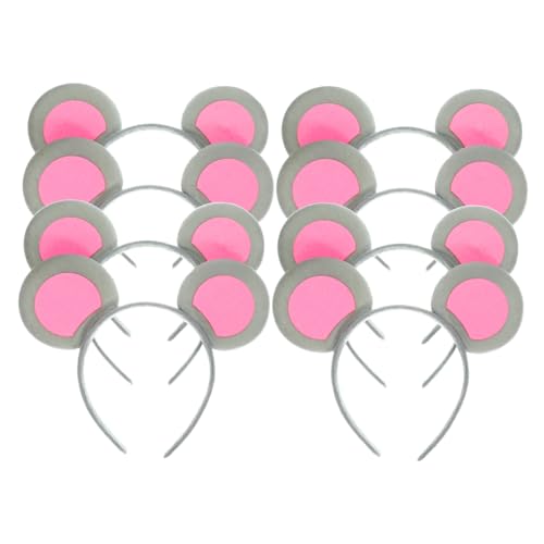PartyKindom 8 Stück Teiliges Mausohren Stirnband aus Stoff Bequemes Cosplay Accessoire mit Süßen Tierohren für Halloween Mottoparty Rollenspiel und Kostümfest von PartyKindom