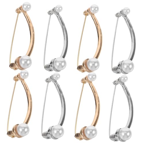 PartyKindom 8 Stück Teiliges Perlen broschen Elegante Sicherheitsnadeln aus Hochwertigem Vielseitige Anstecknadeln für Pullover Kleider Schals und Jacken Kombiniert in Gold Silberfarben von PartyKindom