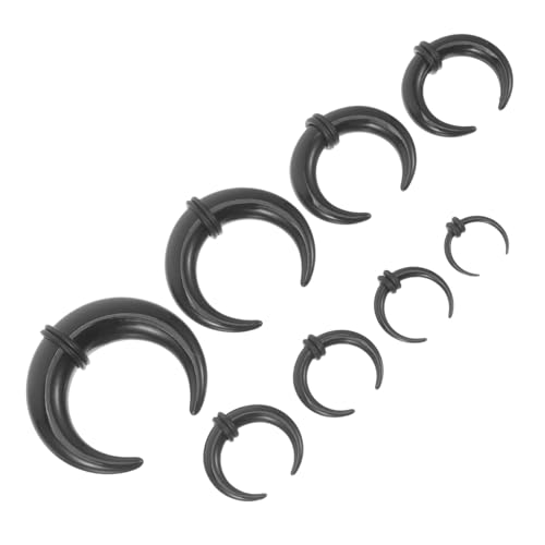PartyKindom 8 Stück Teiliges U Förmige Ohren Dehnschnecken Schwarzem Modischer Piercing Schmuck für Aurikel Geeignet für Partys und Besondere Anlässe von PartyKindom