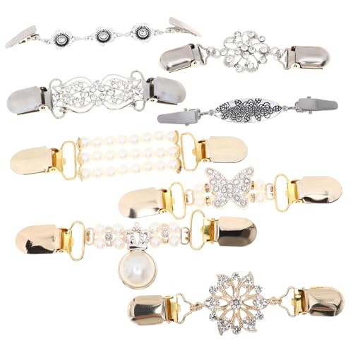 PartyKindom 8 Stück Teiliges Vintage Cardigan Clips für Damen Stilvolle Strickjacken Schal broschen Modische und Vielseitige Hemd Pullover clips mit Retro Design Edles Schmuckzubehör für von PartyKindom