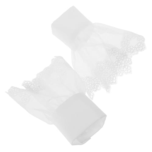 PartyKindom Abnehmbare Spitzen handgelenkmanschetten Damen Stilvolle Mesh spitzen armstulpen Modische Falsche Ärmel für Hochzeiten Partys und Alltag Verstellbare Weiße Netzspitzen accessoires von PartyKindom