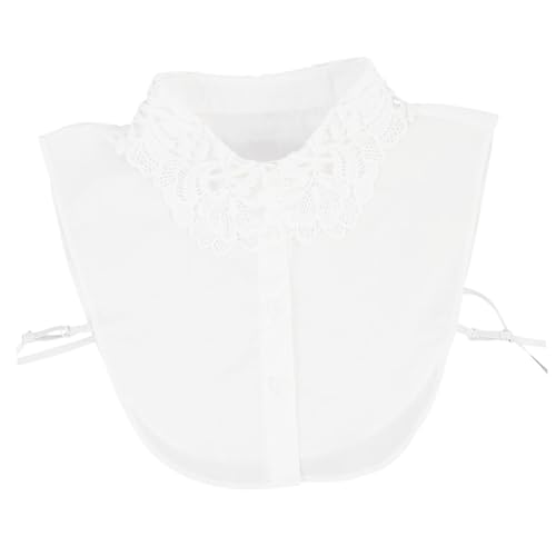PartyKindom Abnehmbarer Damen Fake Collar Einsatz mit Spitzenkragen Halbes Blusenshirt Eleganter Einsatzkragen für Büro Festliche Anlässe und Alltag Bequemes Ausziehen Geschenkidee von PartyKindom