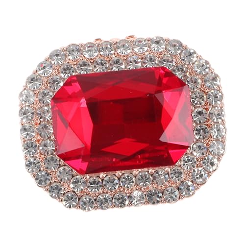 PartyKindom Abnehmbarer Schuhclip mit Strasssteinen Rechteckige Schuhdekoration für Damen Hochzeitsschuh Schmuckverzierung Geeignet für Brautschuhe und High Heels Gold Rot von PartyKindom