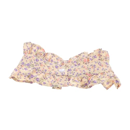 PartyKindom Plisseekragen Damen Abnehmbarer Blusenkragen Vintage Organza Stand Faltenkragen Lagenlook Kragen Blumendruck Rüschenbesatz Minimalistischer Einzelkragen von PartyKindom