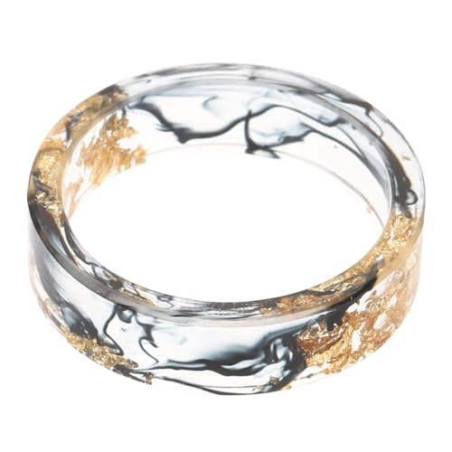 PartyKindom Aesthetic Resin Ring für Damen Stapelbarer Chunky Ring mit Goldfolie Vielseitiger Fingerschmuck für von PartyKindom