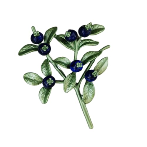 PartyKindom Alloy Brosche Blaubeerzweig Retro Stil Langlebige Farbechte Anstecknadel Damen Schmuck für Hochzeit Party Alltag Stilvolles von PartyKindom