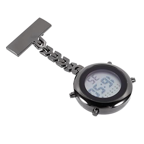 PartyKindom Digitale Krankenschwesteruhr mit Sicherheitsnadel Tragbare Badge Uhr Metall Elegant für Damen Hängende Fob Uhr für Alltag von PartyKindom