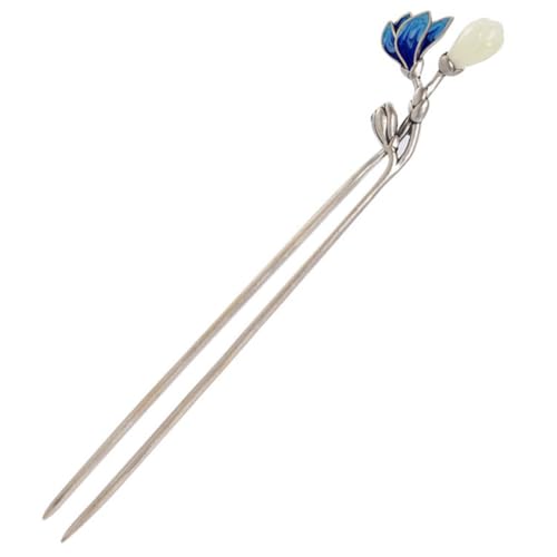 PartyKindom Antiker Cloisonné Haarschmuck Jadeblüte Haarstab Leichtes Haarnadel Klassisch für Frauen Teenager Braut Vintage Haarklammer Frisur Zubehör von PartyKindom