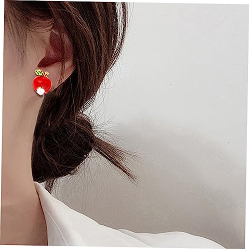 PartyKindom Apple Ohrringe Damen Ohrstecker Zirkonia Apfel Edelstein Ohranhänger Modischer Ohrschmuck Elegant Hautfreundlich Leicht Alltag Schmuck Accessoire von PartyKindom