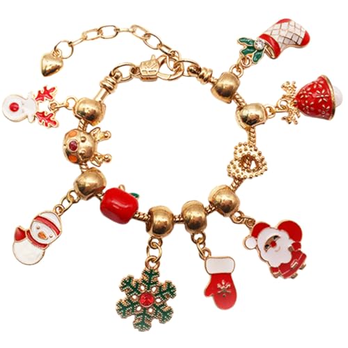 PartyKindom Armband Weihnachtsbasteln mit Perlen DIY Schmuck Mädchen Geschenkset Bunte Charm Armbänder für Weihnachten Festliche Bastelsets von PartyKindom