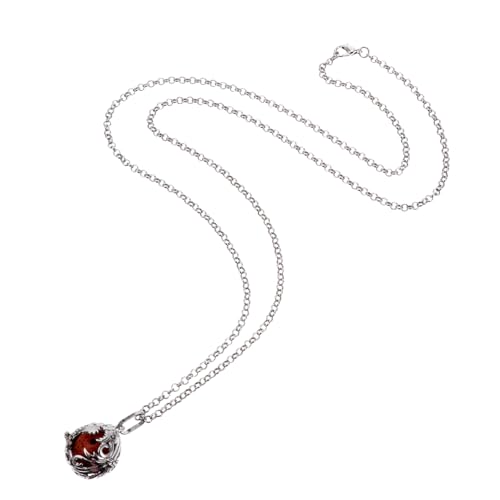 PartyKindom Aromatherapie Halskette Damen Hohl Locket mit Lavastein Diffusor Ätherische Öle Anhänger Schmuck Verstellbare Kette Modisches für Frauen Bunte Farbvarianten Zufällige Farbe von PartyKindom