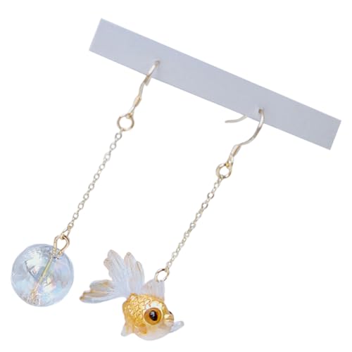 PartyKindom Asymmetrische Goldfisch Ohrhänger Damen Resin Ohrringe Leicht Glänzend für Alltag und Feiertage von PartyKindom