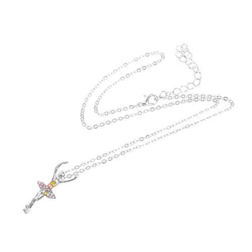 PartyKindom Ballettschmuck Damen Halskette mit Kristallanhänger Leichte Ballerina Kette für Frauen Clavicle Kette Eleganter Tanzschmuck für Alltag und Party PartyKindom Ballettschmuck Damen Halskette mit Kristallanhänger Leichte Ballerina Kette für Frauen Clavicle Kette Eleganter Tanzschmuck für Alltag und Party von PartyKindom