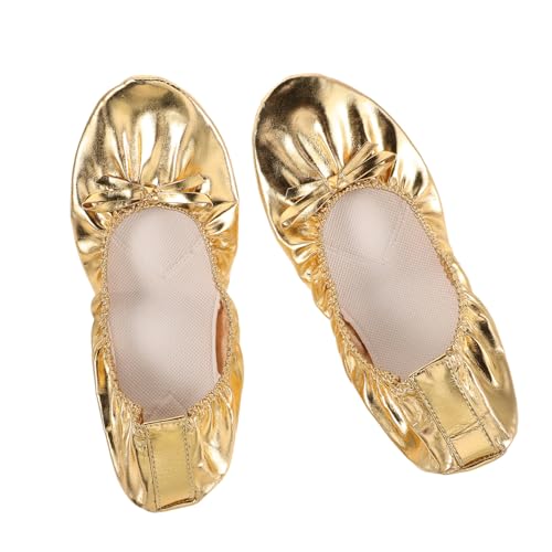 PartyKindom Ballettschuhe für Damen Weiche Hochelastische Spaltsohle Vielseitig für Bauchtanz Ballett und Yoga Leichte Tanzschläppchen mit Stoßdämpfender Schutzsohle Goldfarben PartyKindom Ballettschuhe für Damen Weiche Hochelastische Spaltsohle Vielseitig für Bauchtanz Ballett und Yoga Leichte Tanzschläppchen mit Stoßdämpfender Schutzsohle Goldfarben von PartyKindom