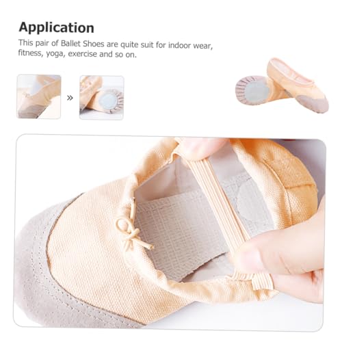 PartyKindom Ballettschuhe für Mädchen und Damen Weiche Geteilte Sohle rutschfeste Tanz Yogaschuhe Elastische Bänder Atmungsaktiv und Langlebig Geeignet für Ballett Pilates und Alltag von PartyKindom