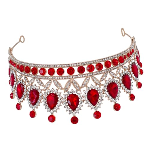 PartyKindom Barock Kristallkrone Damen Tiara mit Funkelnden Strasssteinen Leichte Stabile Luxuriöses Design für Hochzeit Geburtstag Abschlussball und Festliche Anlässe von PartyKindom