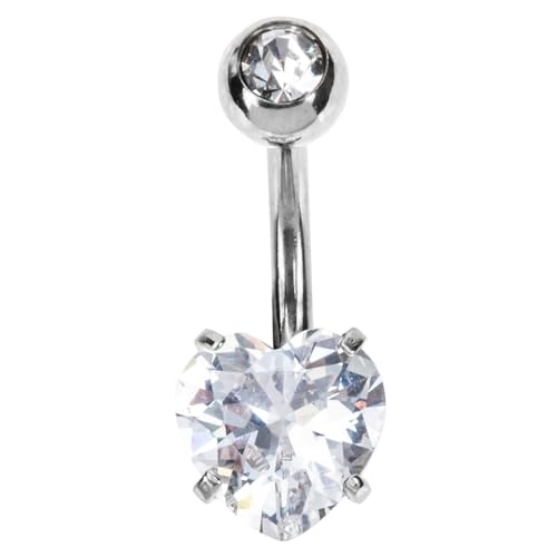 PartyKindom Bauchnabelpiercing aus Medizinischem mit Funkelnden Zirkonia Hautfreundlich Langlebig Komfortabel und Stilvoll für Damen Alltagsschmuck von PartyKindom