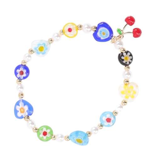 PartyKindom Beaded Armband mit Bunten Perlen und Anhänger Verstellbar Modisches Accessoire für Mädchen zu Geburtstag Weihnachten Kinderfest Tägliches Outfit von PartyKindom